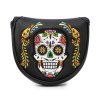 Skull Style Semi-circle Mallet Putter Cover With Magnetic Closure - Black