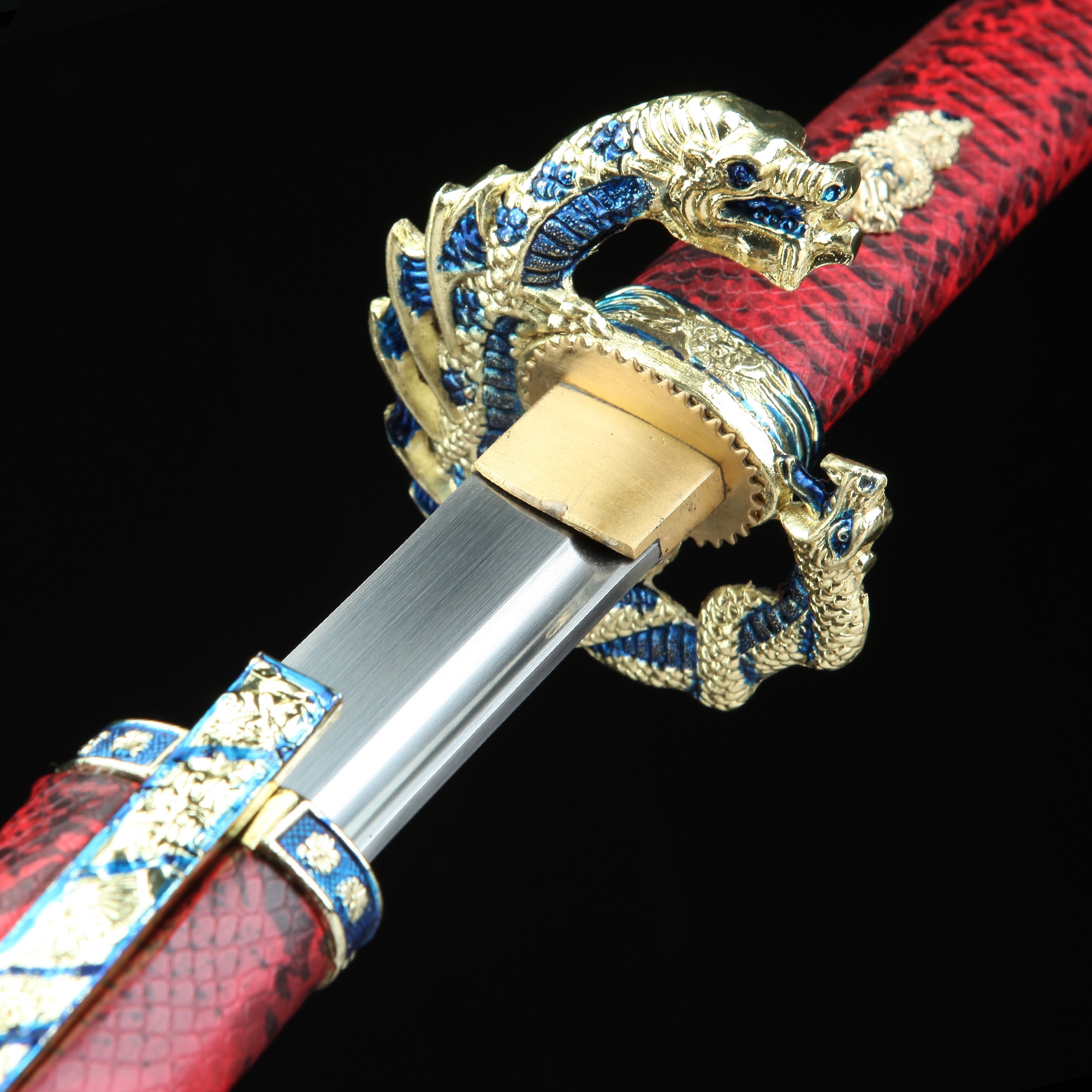 Handmade High Manganese Steel Dragon Tsuba Real Japanese Katana Samurai