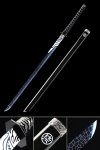 Handmade Ninjato Straight Japanese Sword High Manganese Steel With Blue Blade