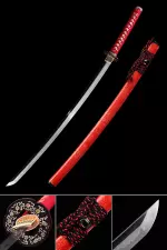 High-performance Japanese Katana Sword With Red Rayskin Scabbard